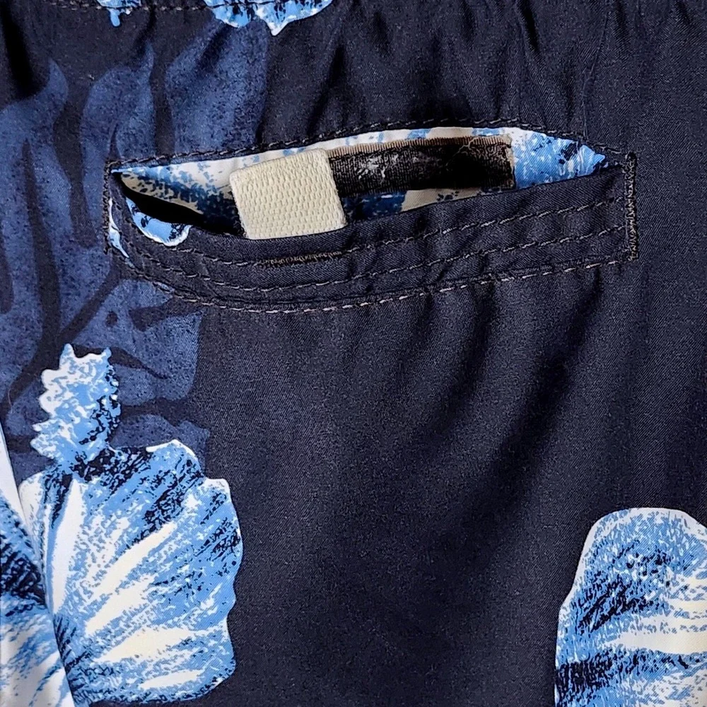 Abercrombie & Fitch Mens Blue Hibiscus Floral Board‎ Shorts Navy Size Large L